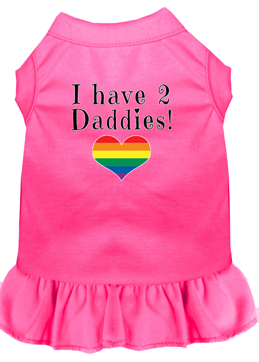 I have 2 Daddies Screen Print Dog Dress Bright Pink XS